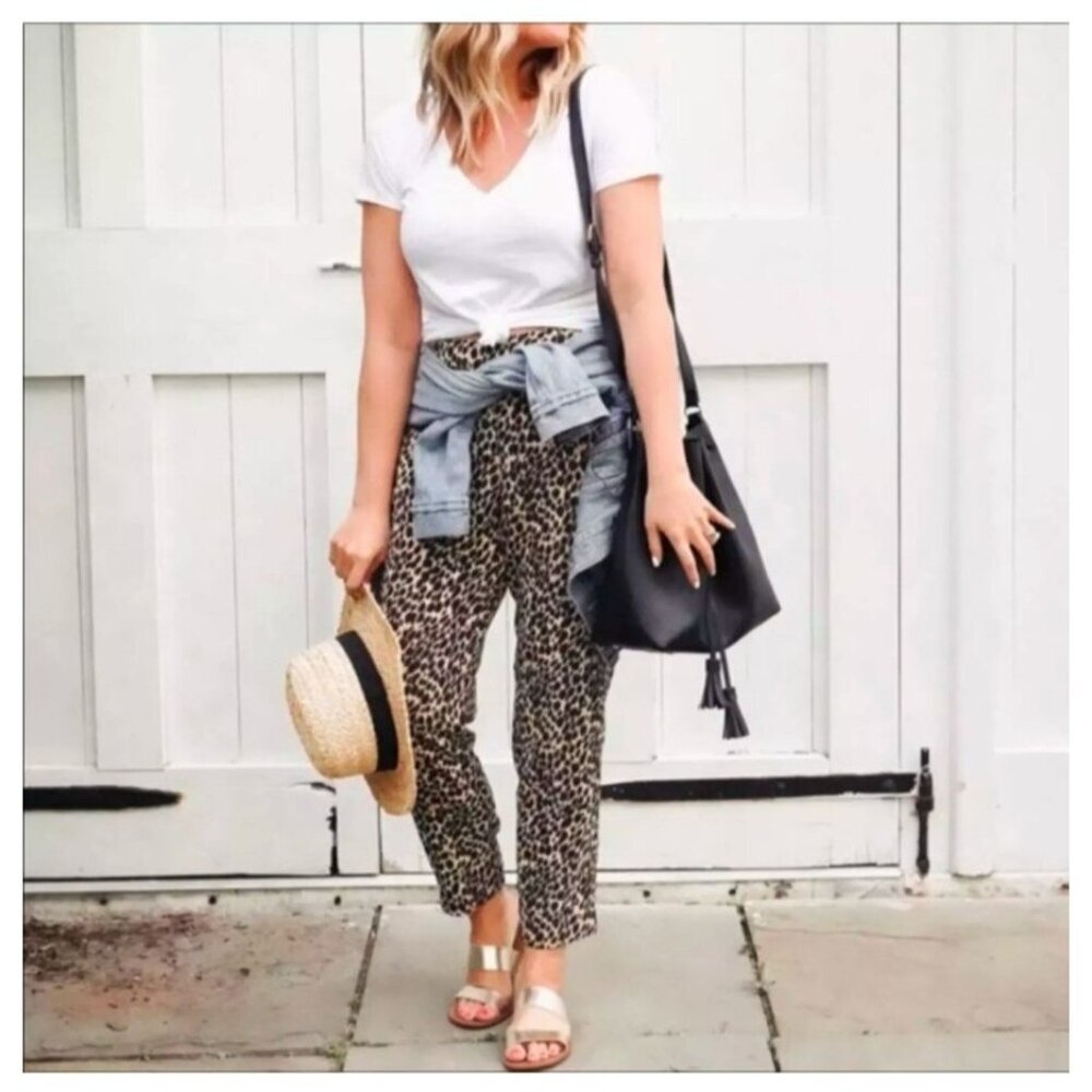 J. Crew Factory Leopard Print Ankle Pants